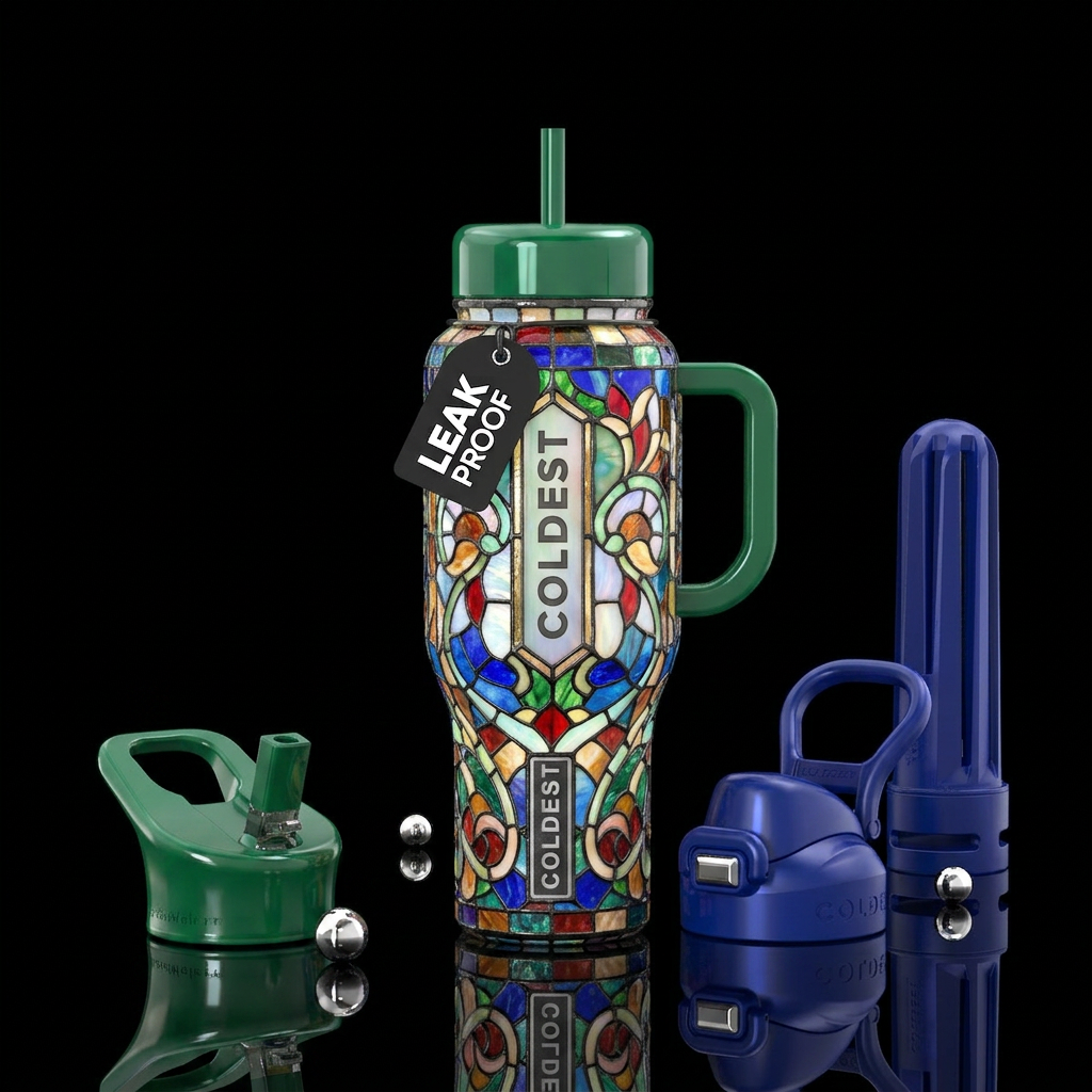 Tiffany lamp inspired glass,savvy, sassy,glossy, t... water bottle design