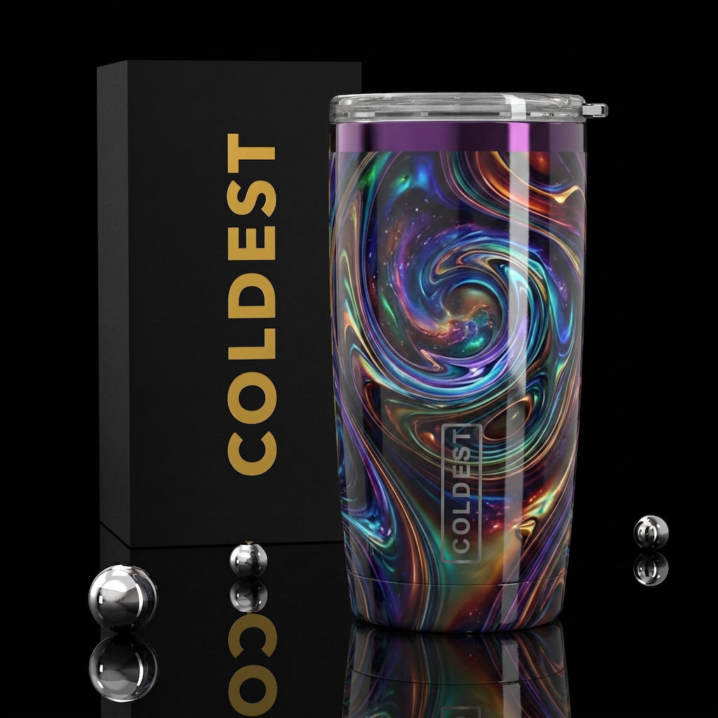 Glossy, trompe-l'œil, beautiferous water bottle design