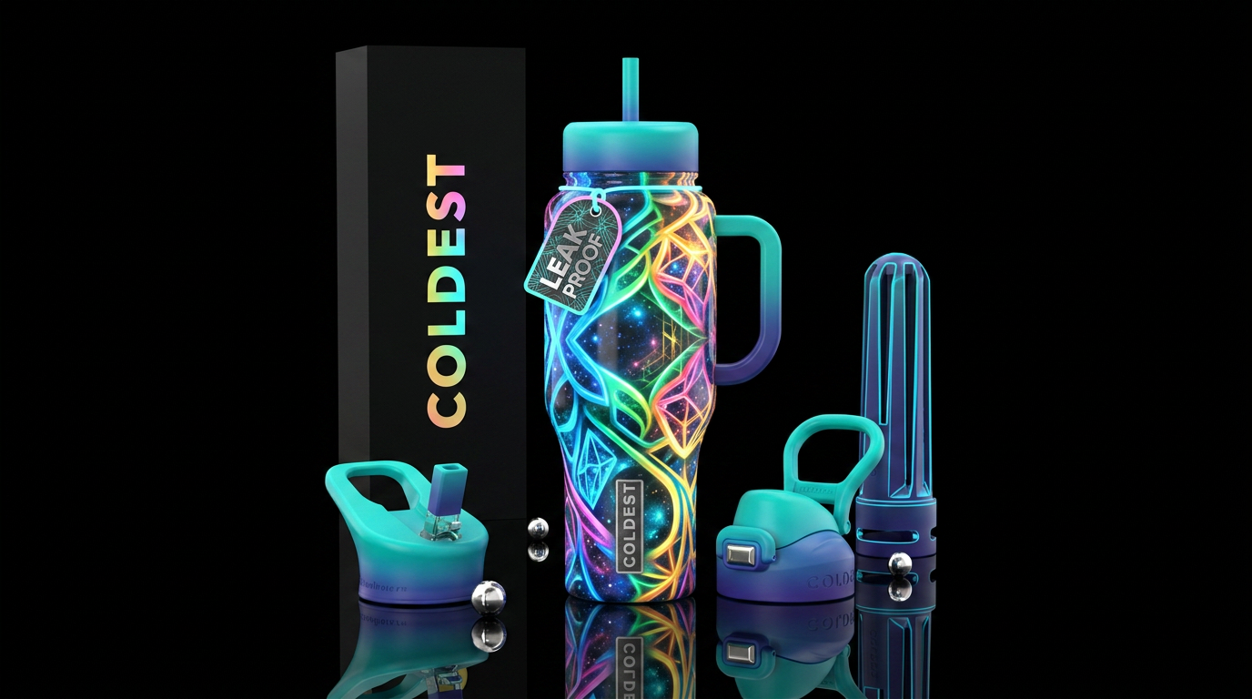 Glossy, trompe-l'œil, beautiferous,glow in the dar... water bottle design