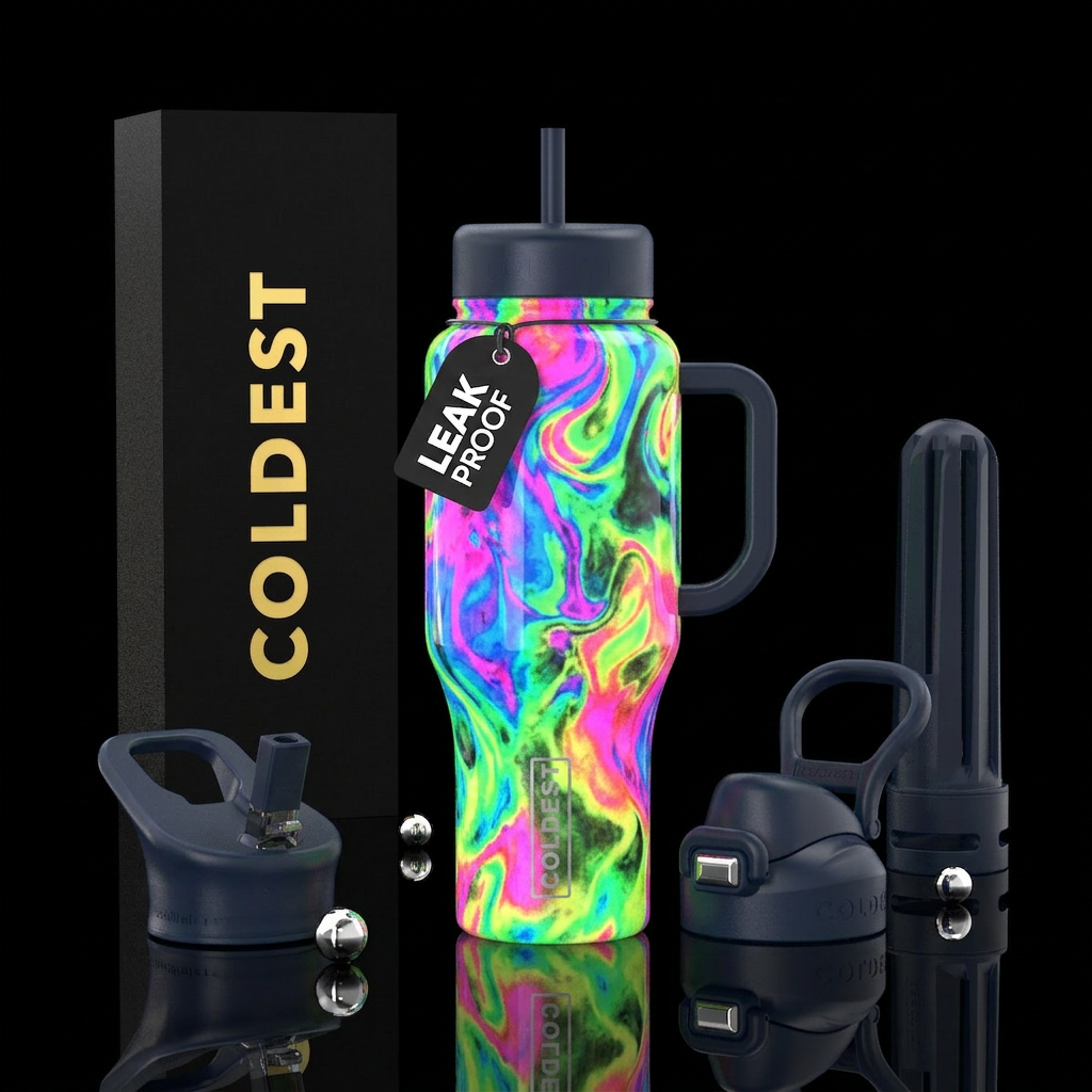 Glossy, trompe-l'œil, beautiferous,glow in the dar... water bottle design