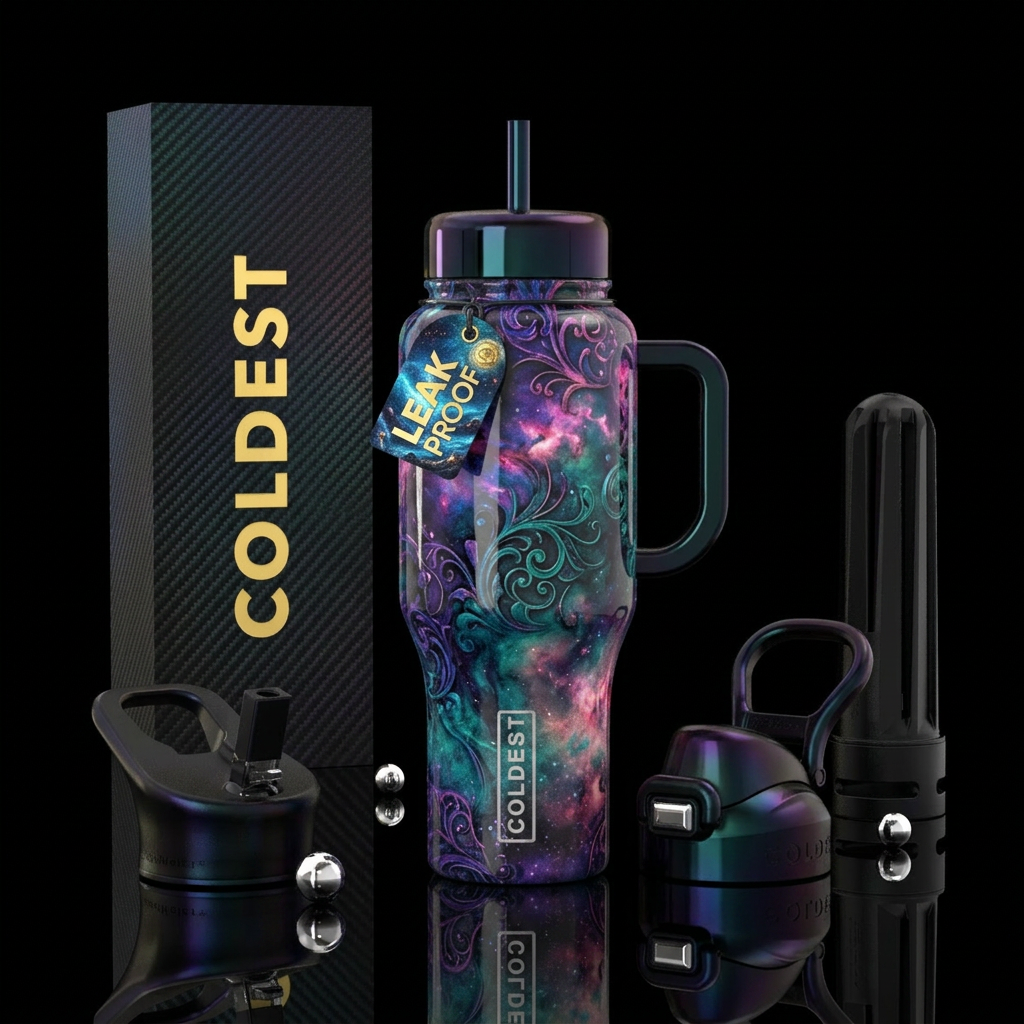 Glossy, trompe-l'œil, beautiferous,glow in the dar... water bottle design