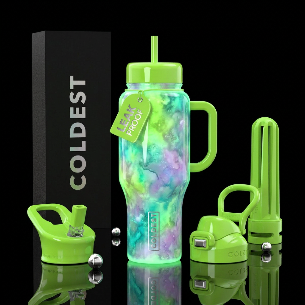 Glossy, trompe-l'œil, beautiferous,glow in the dar... water bottle design
