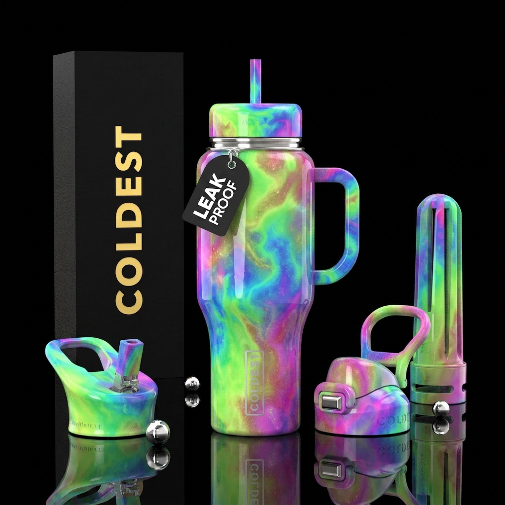 Glossy, trompe-l'œil, beautiferous,glow in the dar... water bottle design
