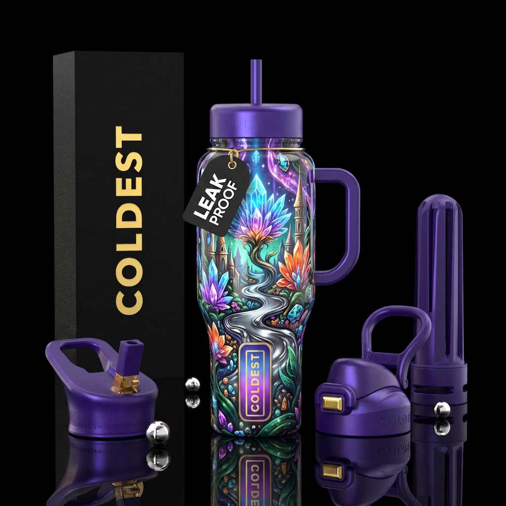 Beautiferous,glossy, trompe-l'œil ,fantasy water bottle design