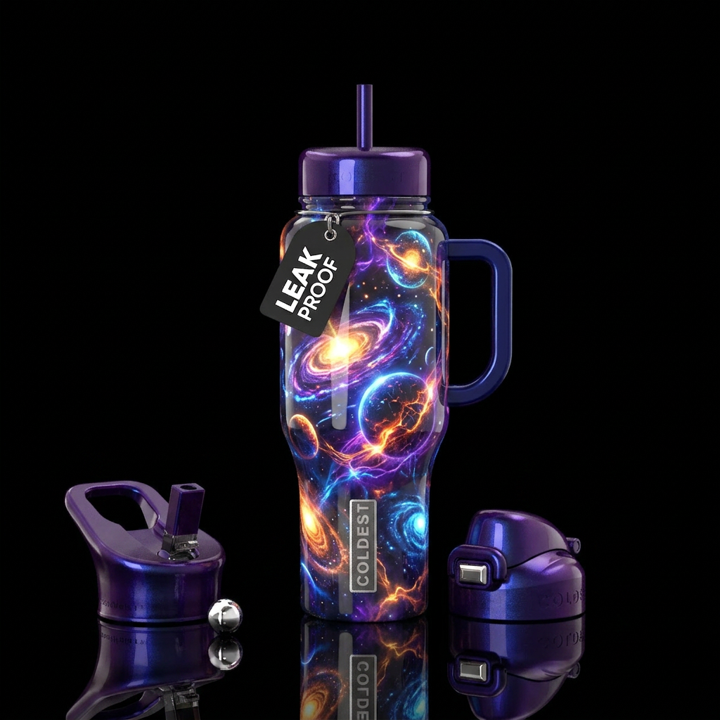 Beautiferous,glossy, trompe-l'œil ,fantasy,glowie water bottle design
