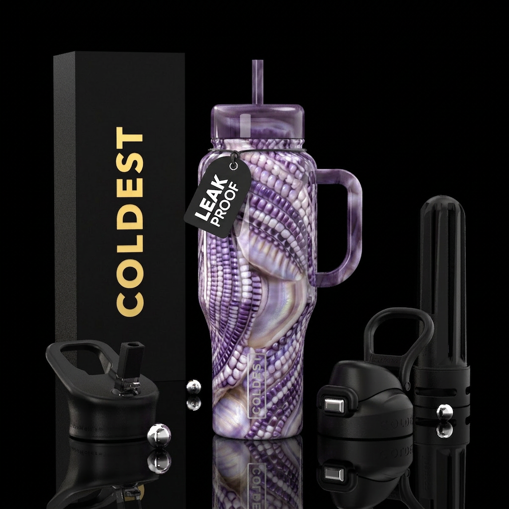 Beautiferous,glossy, trompe-l'œil ,Wampum,quahog c... water bottle design