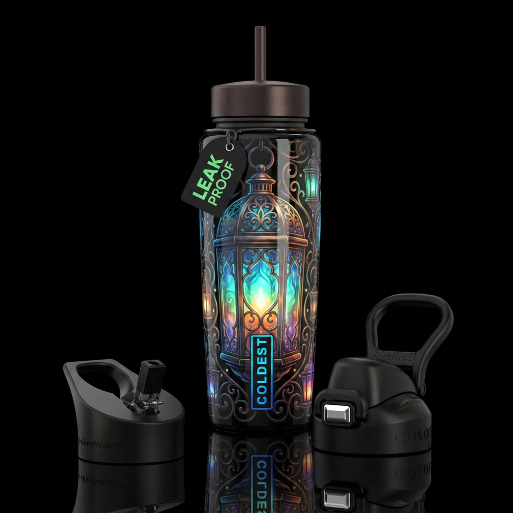 ,glossy,trompe-l'œil, subtle, mix,  whimsical,,, l... water bottle design