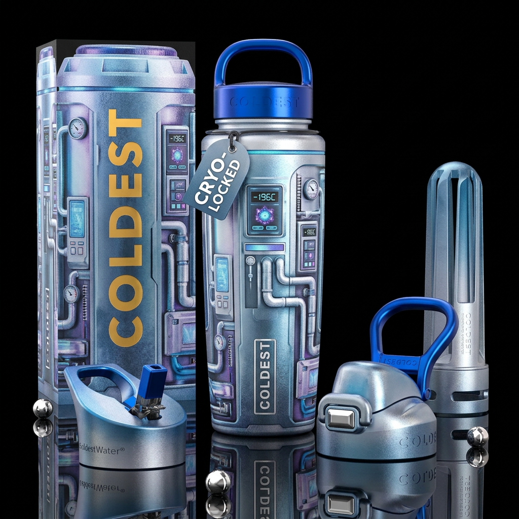 ,glossy,trompe-l'œil, turn bottle into futuristic ... water bottle design