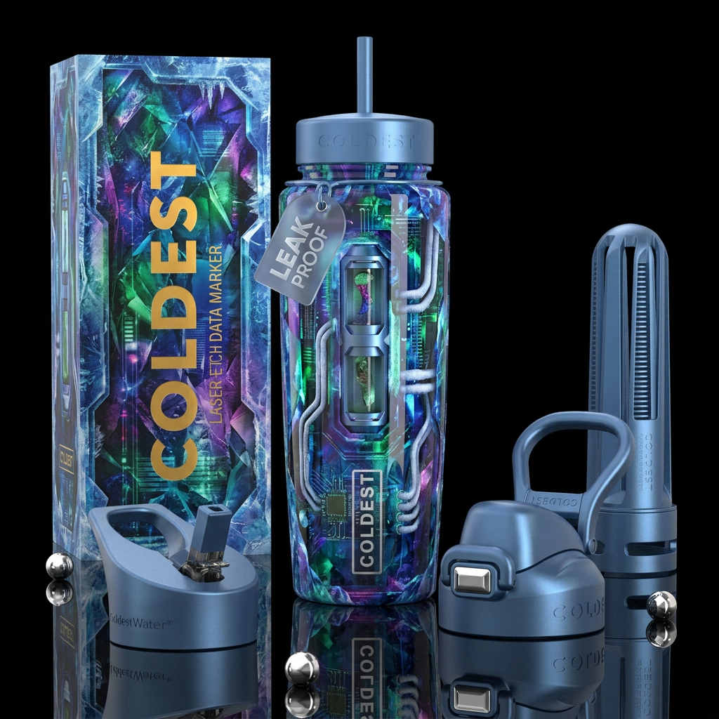 ,glossy,trompe-l'œil, turn bottle into hidden futu... water bottle design
