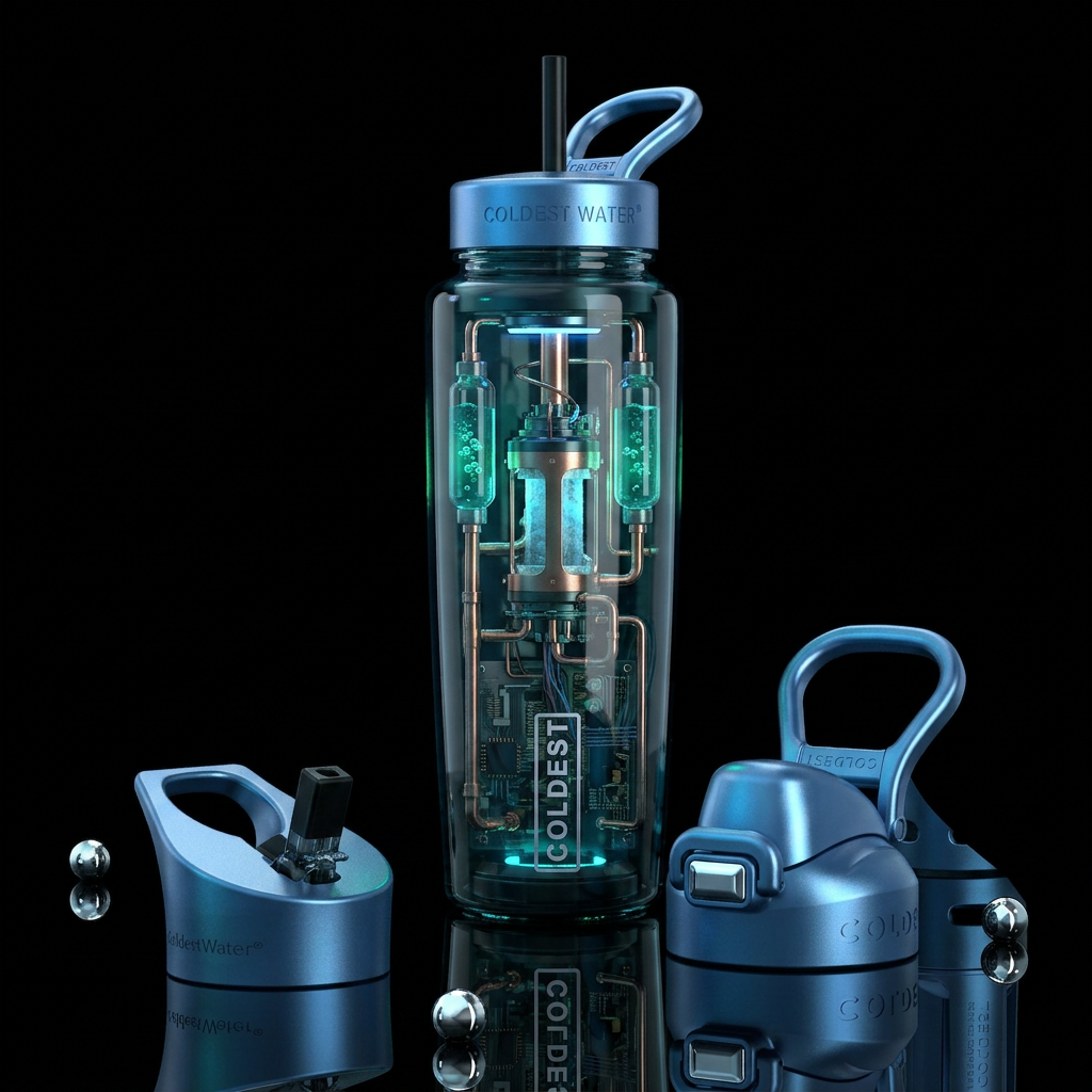 ,glossy,trompe-l'œil, turn bottle into hidden futu... water bottle design