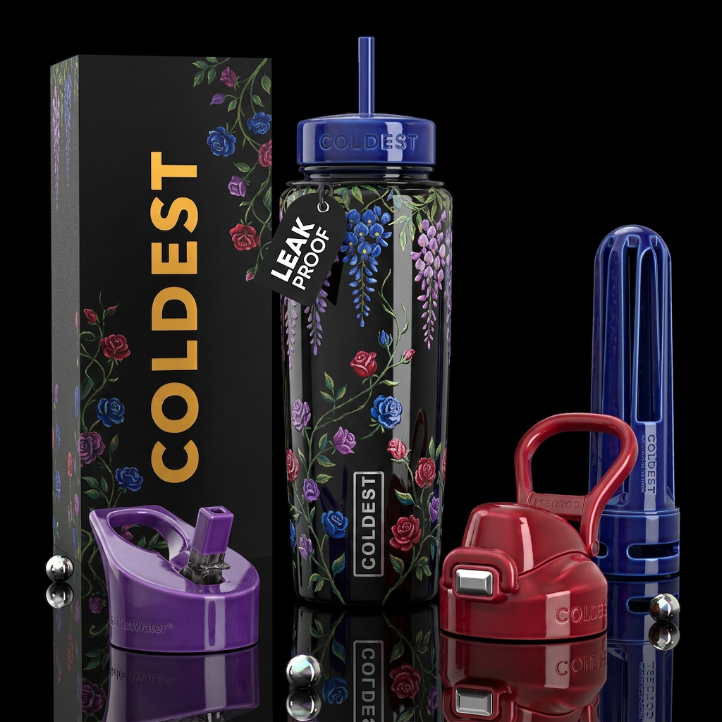 ,glossy,trompe-l'œil, turn bottle into vase with v... water bottle design