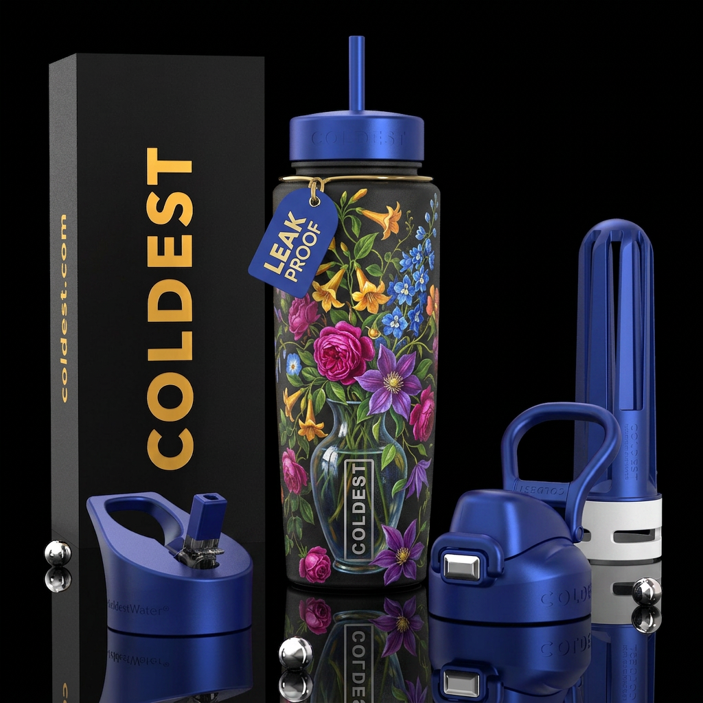 ,glossy,trompe-l'œil, turn bottle into vase with v... water bottle design