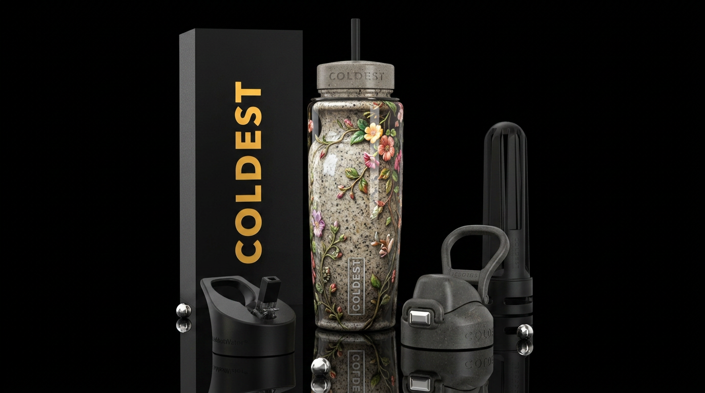 ,glossy,trompe-l'œil, turn bottle into vase with v... water bottle design