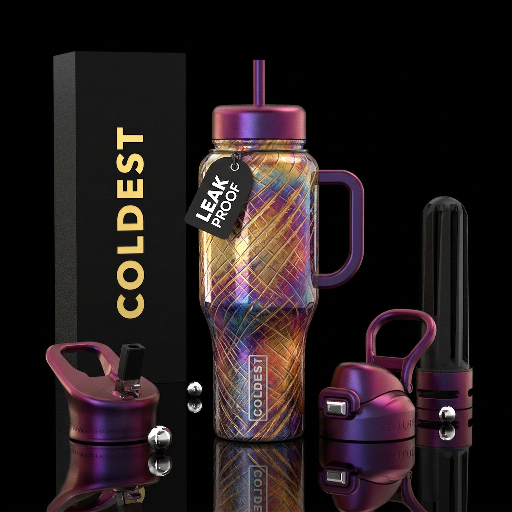 Cat scratch fever, glossy, trompe-l'œil water bottle design