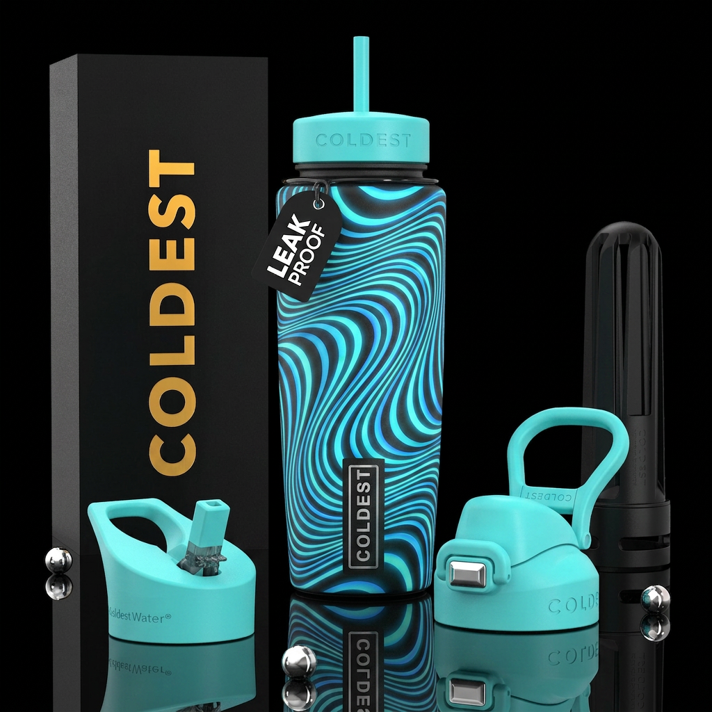 Beautiferous Tiffany,glowie, glossy, trompe-l'œil,... water bottle design