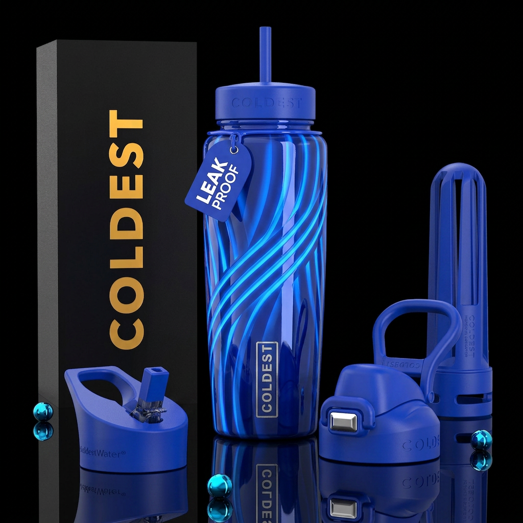 Beautiferous ,glowie, glossy, trompe-l'œil,,, tran... water bottle design