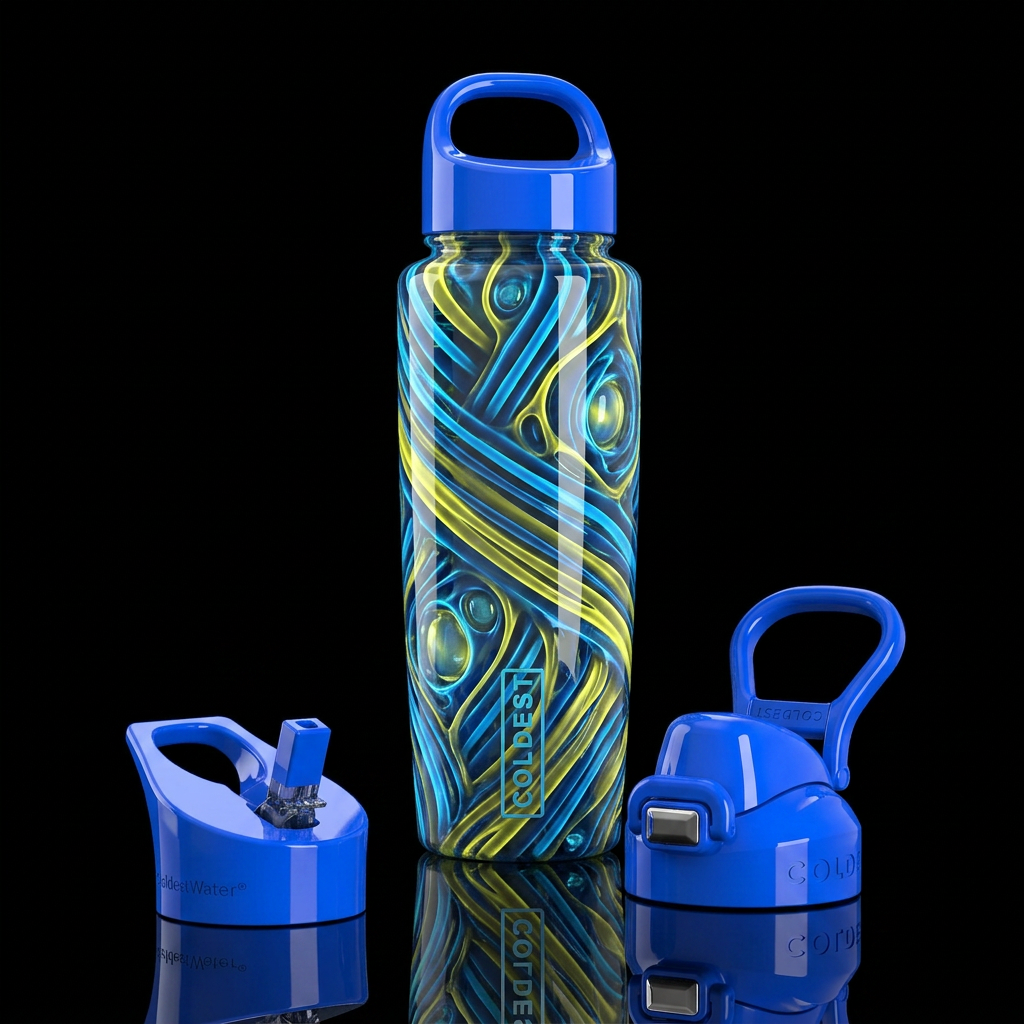 Beautiferous ,glowie, glossy, trompe-l'œil,,, tran... water bottle design