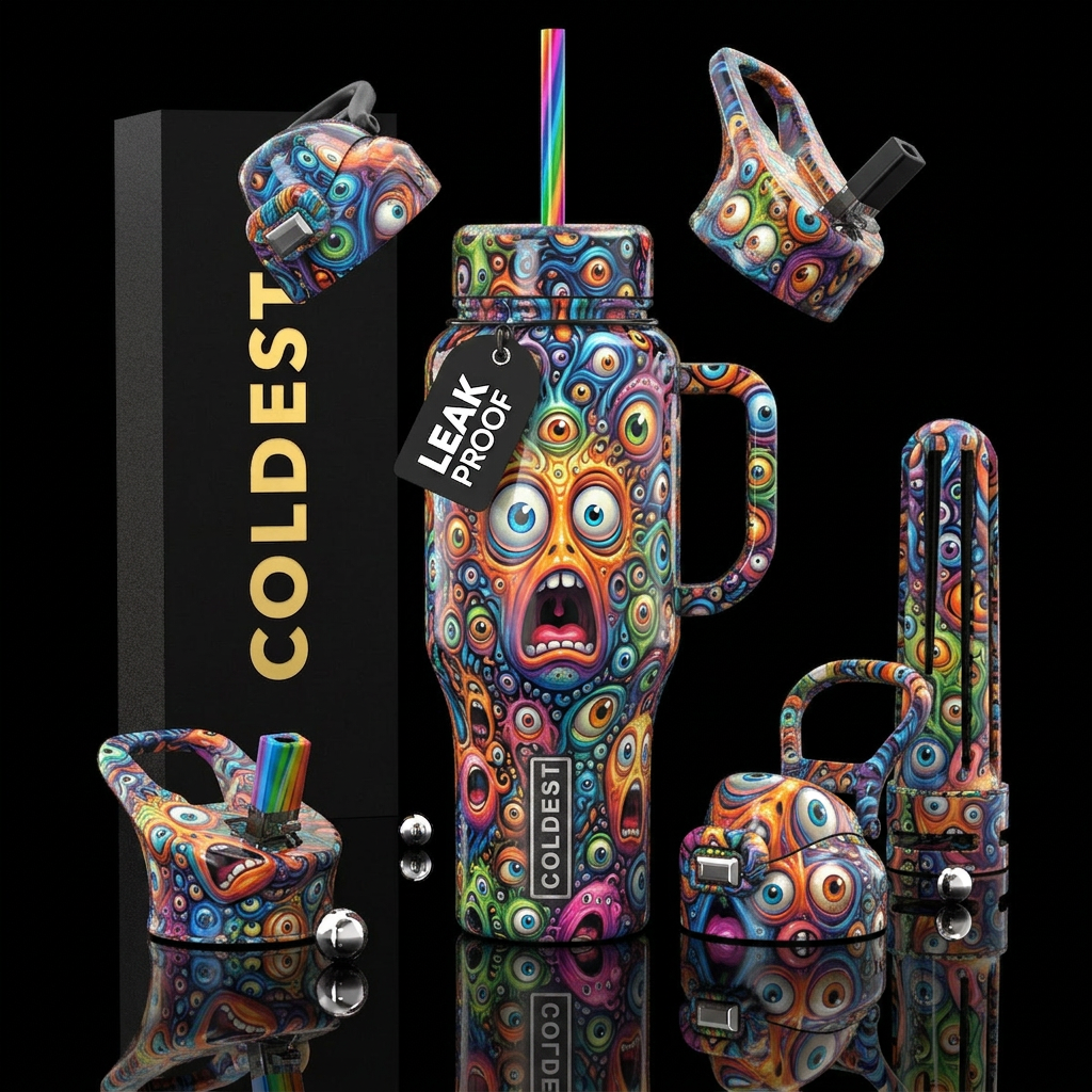 beautiferous, glossy, trompe-l'œil, overactive, st... water bottle design