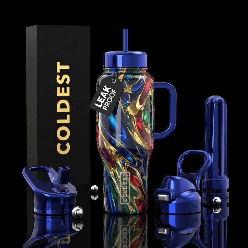 Spastic, beautiferous, glossy, trompe-l'œil, matur... water bottle design