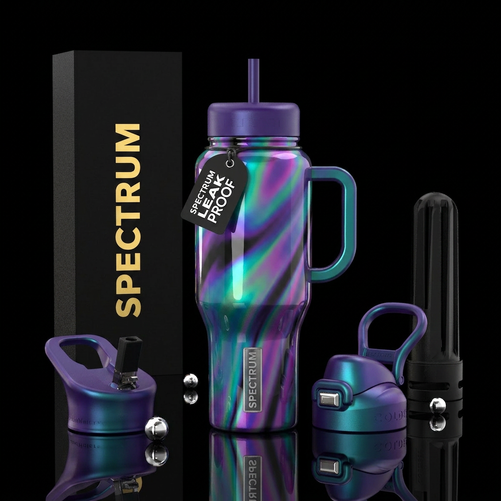 Spastic, beautiferous, glossy, trompe-l'œil, matur... water bottle design