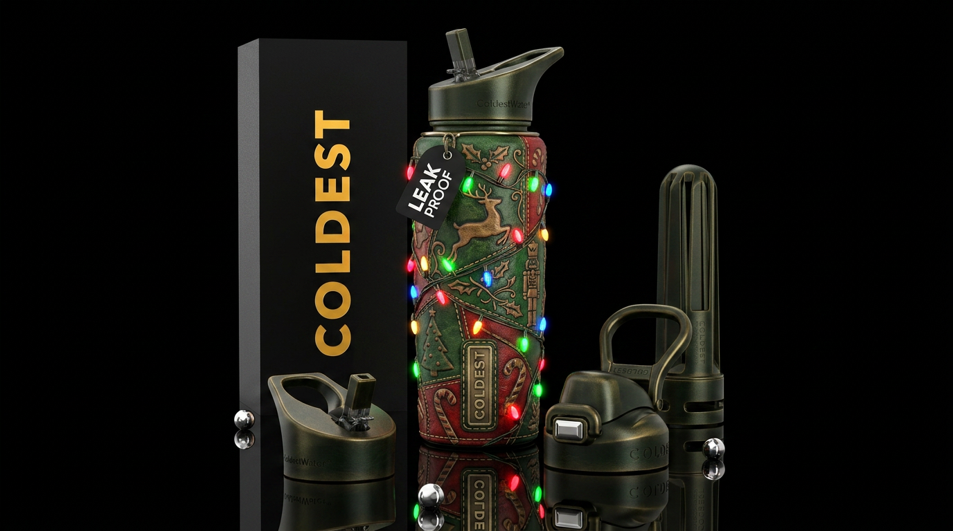 Spastic, beautiferous, glossy, trompe-l'œil, matur... water bottle design