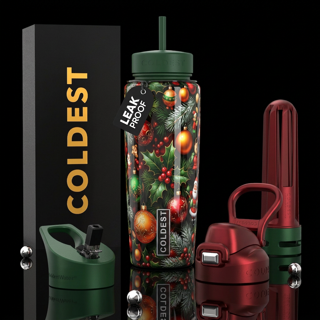 Spastic, beautiferous, glossy, trompe-l'œil, matur... water bottle design