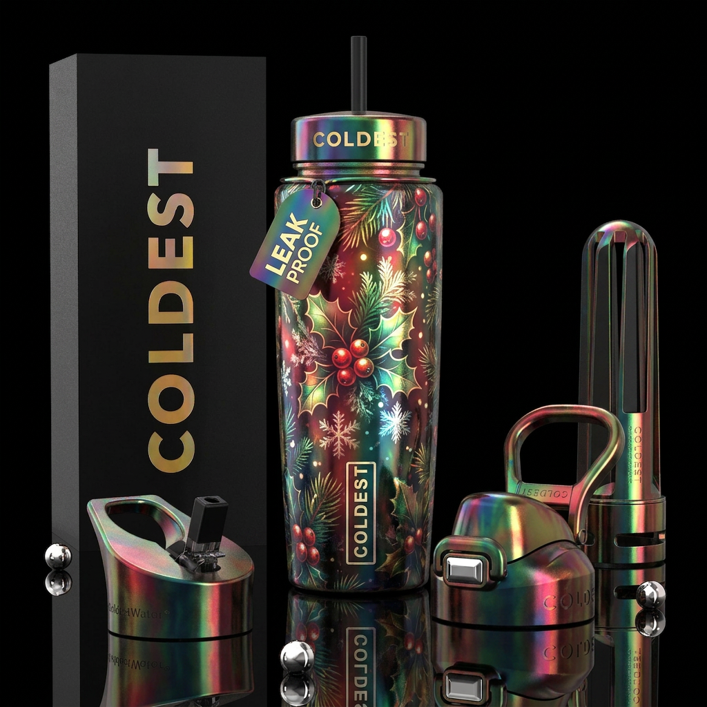 , beautiferous, glossy, trompe-l'œil, mature, , ch... water bottle design