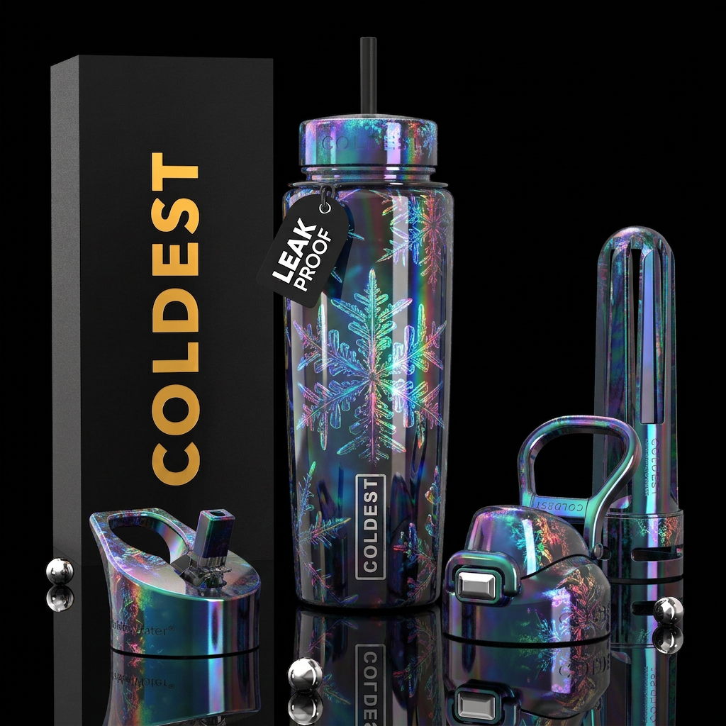 , beautiferous, glossy, trompe-l'œil, mature, , ch... water bottle design