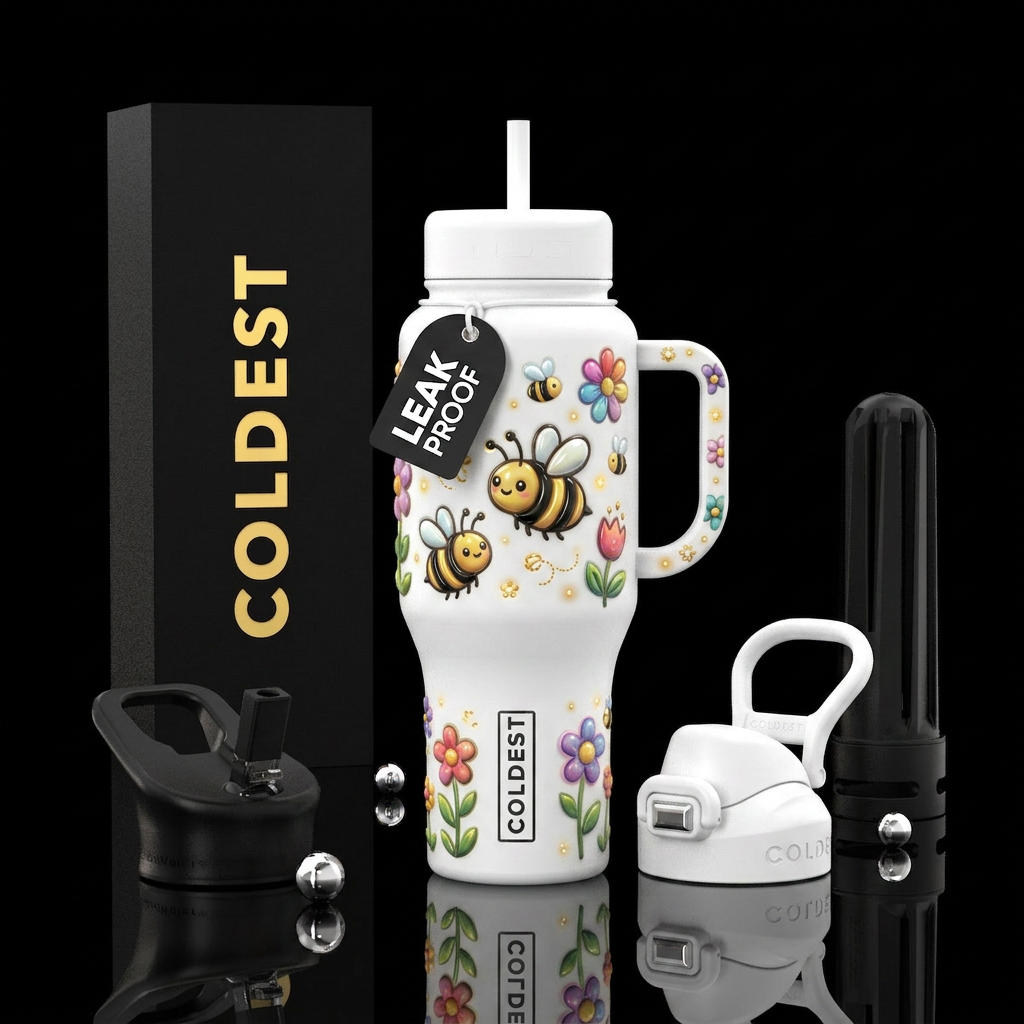 Beautiferous,cartoon baby black and gold bumblebee... water bottle design