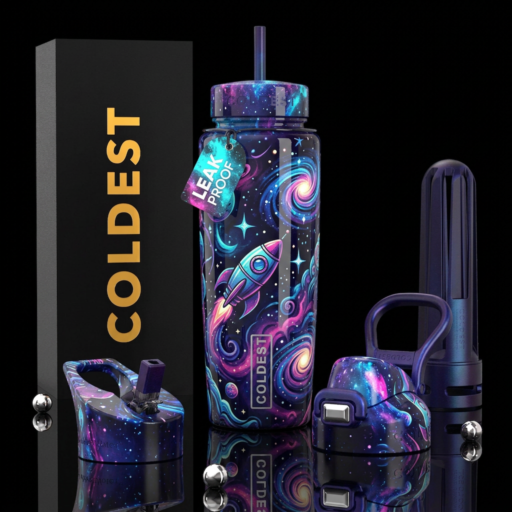Beautiferous,glossy, trompe-l'œil, prepare for lif... water bottle design