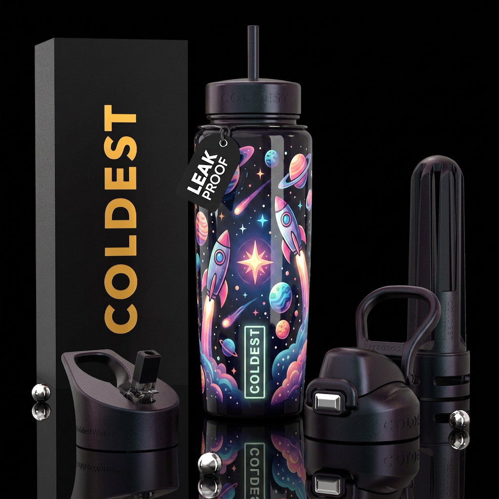 Beautiferous,glossy, trompe-l'œil, prepare for lif... water bottle design
