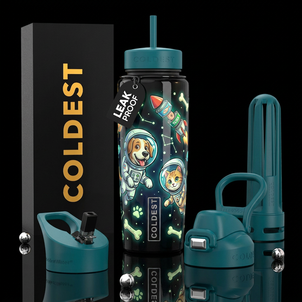 Beautiferous,glossy, trompe-l'œil, prepare for lif... water bottle design