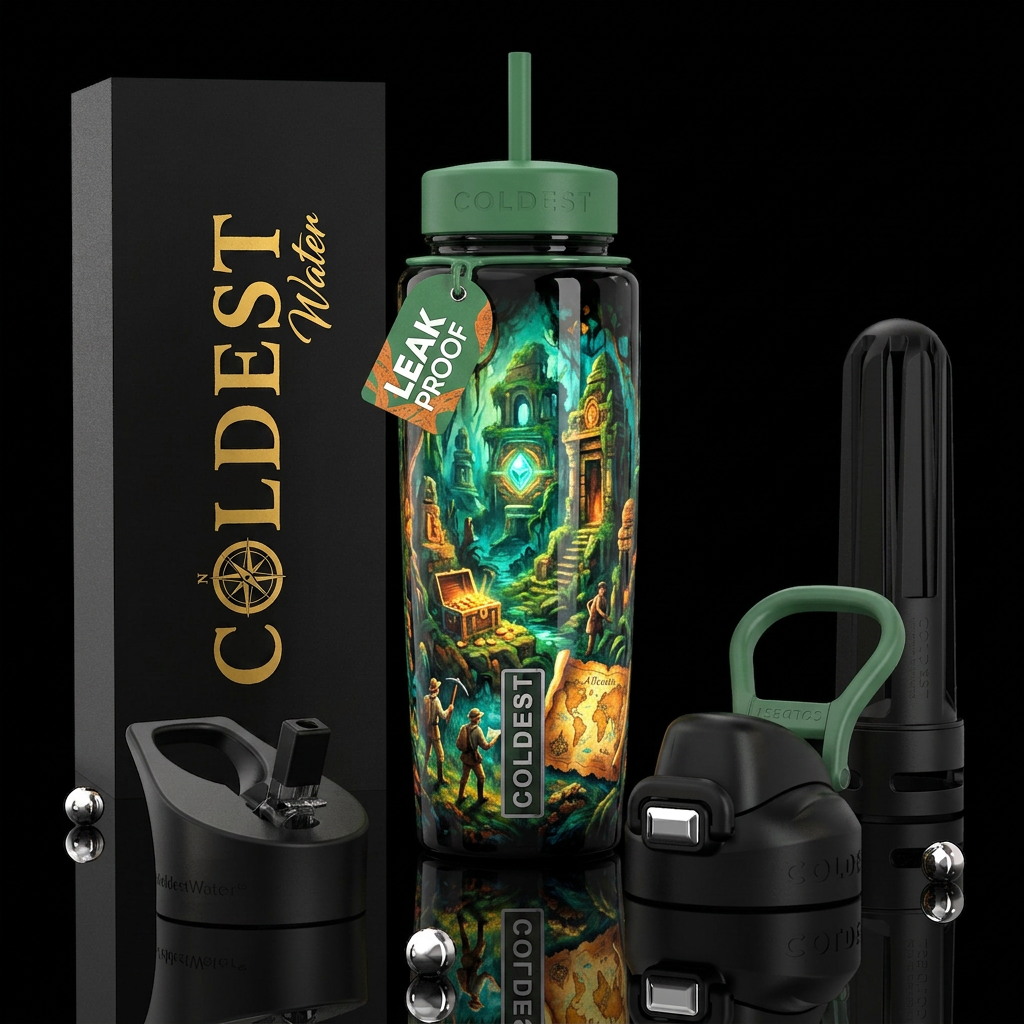 glowie,beautiferous, glossy, trompe-l'œil,impressi... water bottle design
