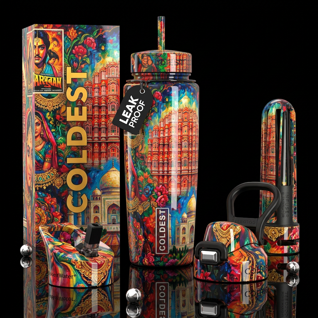 glowie,beautiferous, glossy, trompe-l'œil,impressi... water bottle design
