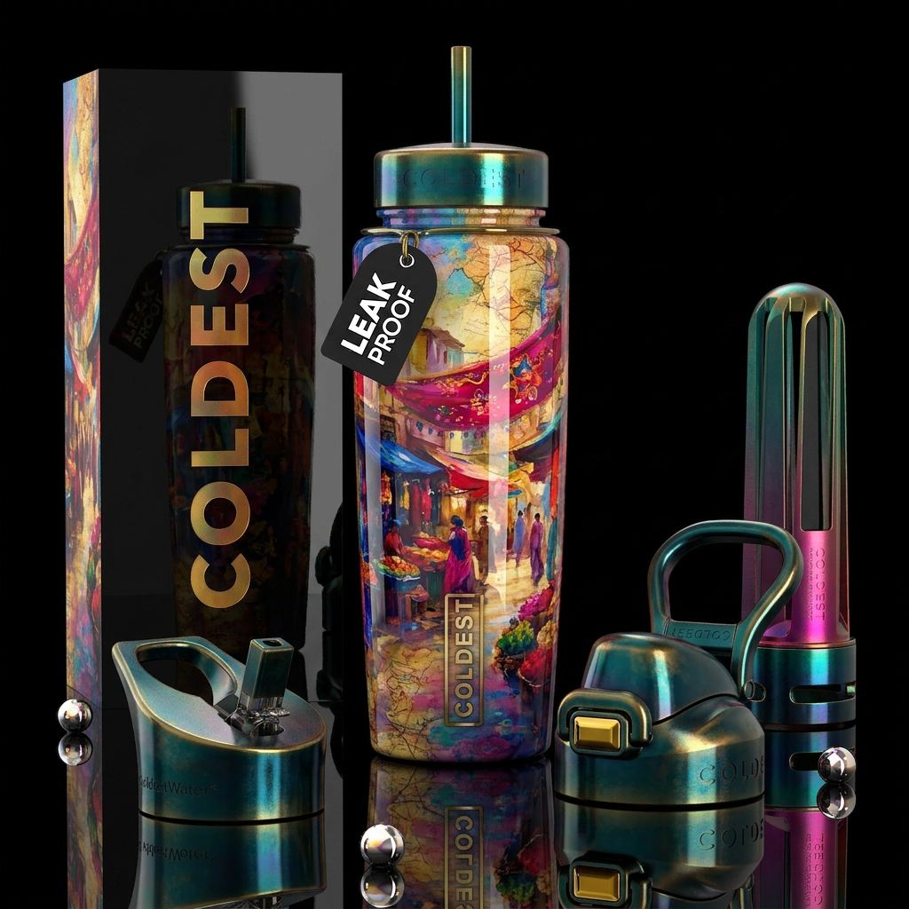glowie,beautiferous, glossy, trompe-l'œil,impressi... water bottle design