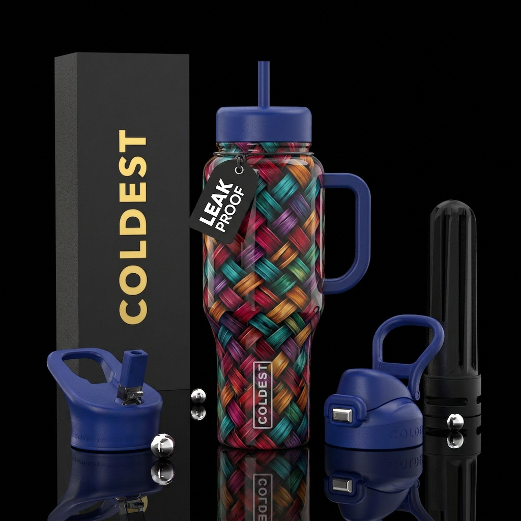 Beautiferous, boondoggle,glossy, trompe-l'œil water bottle design