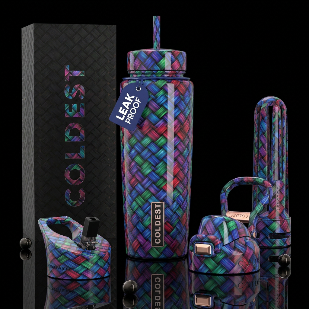 Beautiferous, boondoggle,glossy, trompe-l'œil water bottle design