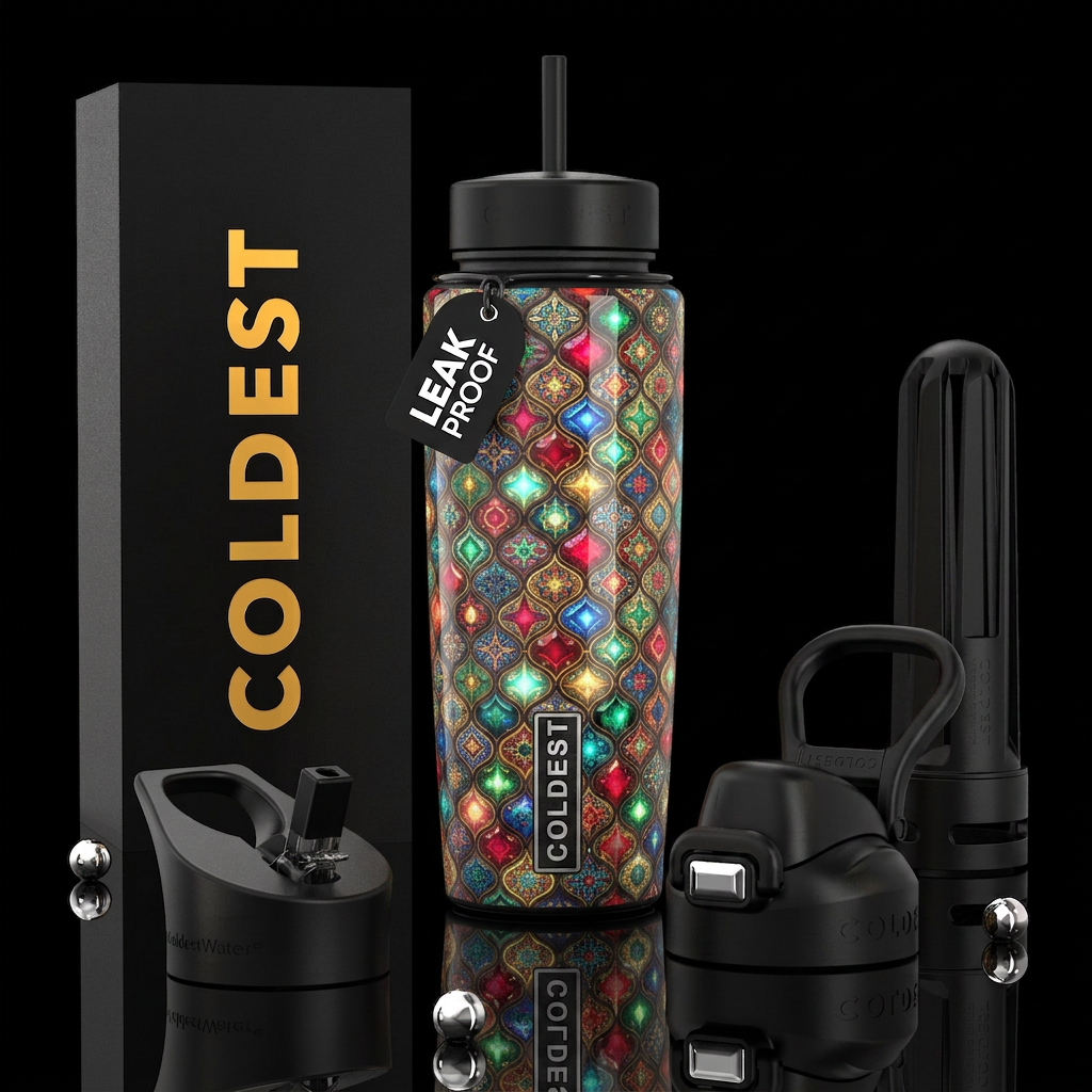 Beautiferous,glowie, boondoggle,glossy, trompe-l'œ... water bottle design