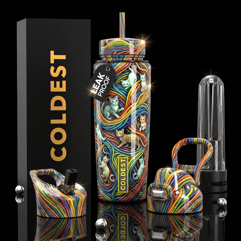 Beautiferous,glowie, boondoggle,glossy, trompe-l'œ... water bottle design