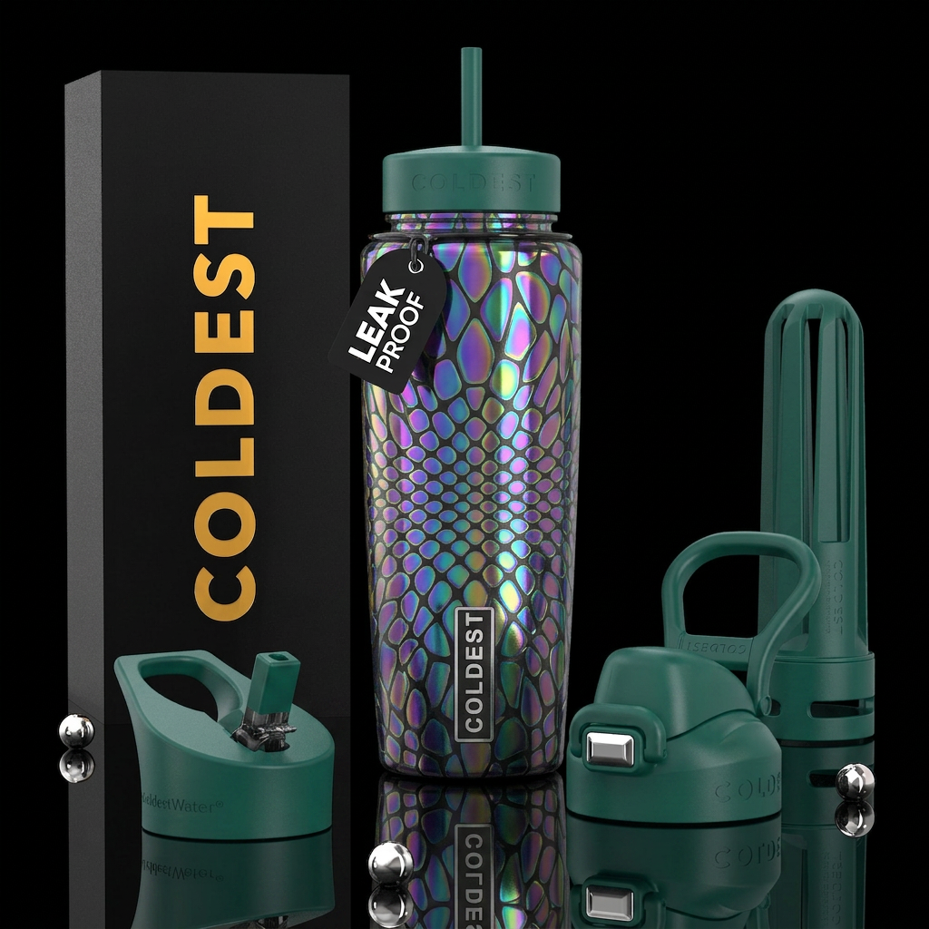 ,parry, enigmatic, glossy, trompe-l'œil,beautifero... water bottle design
