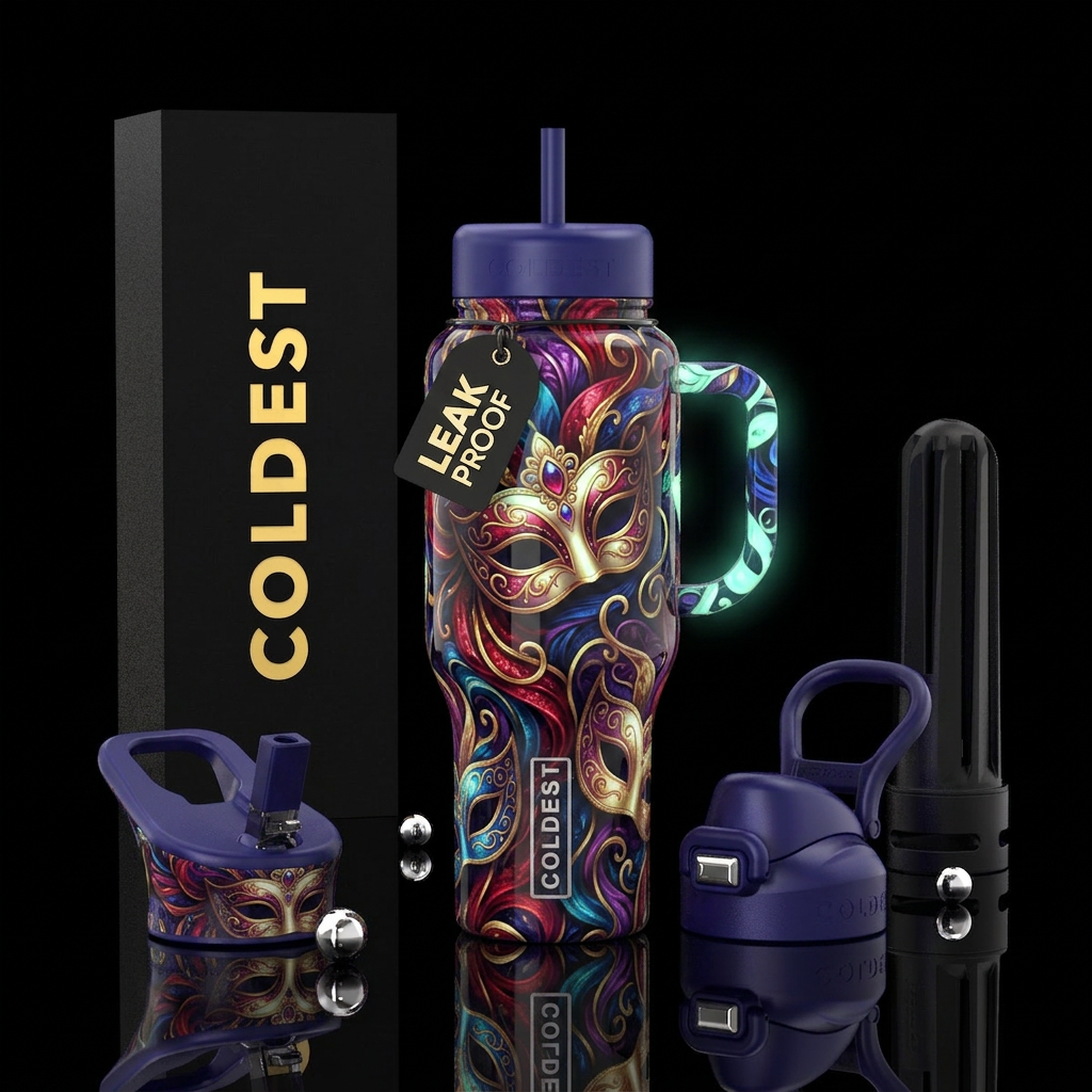 ,parry, enigmatic, unique,glossy, trompe-l'œil,bea... water bottle design