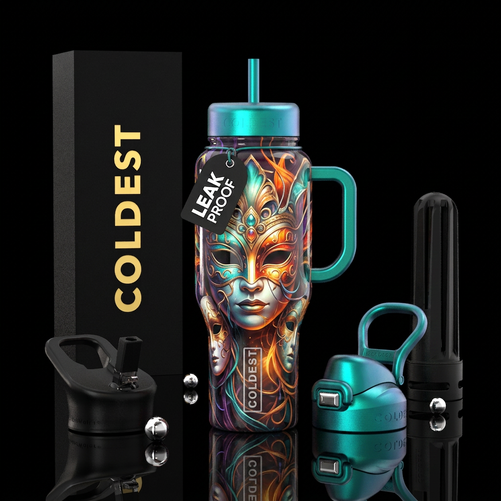 ,parry, enigmatic, unique,glossy, trompe-l'œil,bea... water bottle design