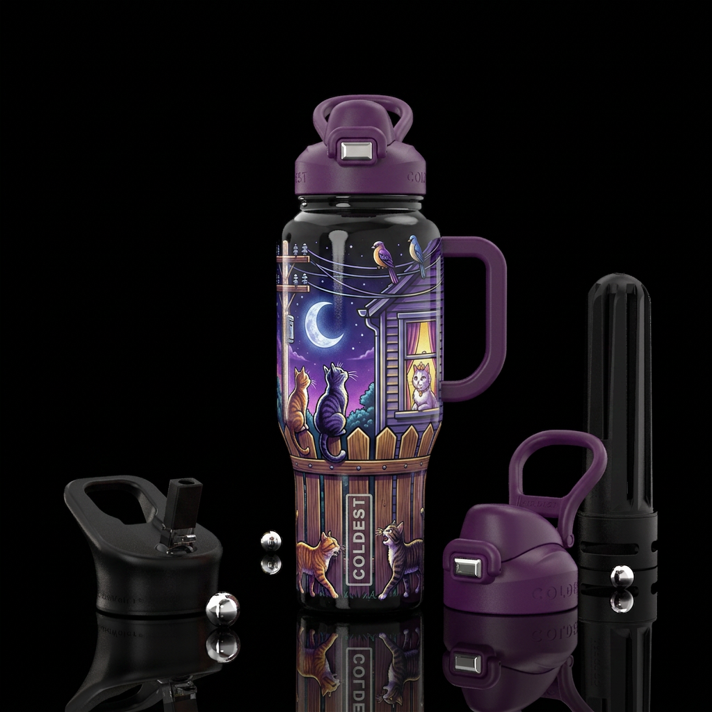 A wooden fence goes around the whole bottle and up... water bottle design