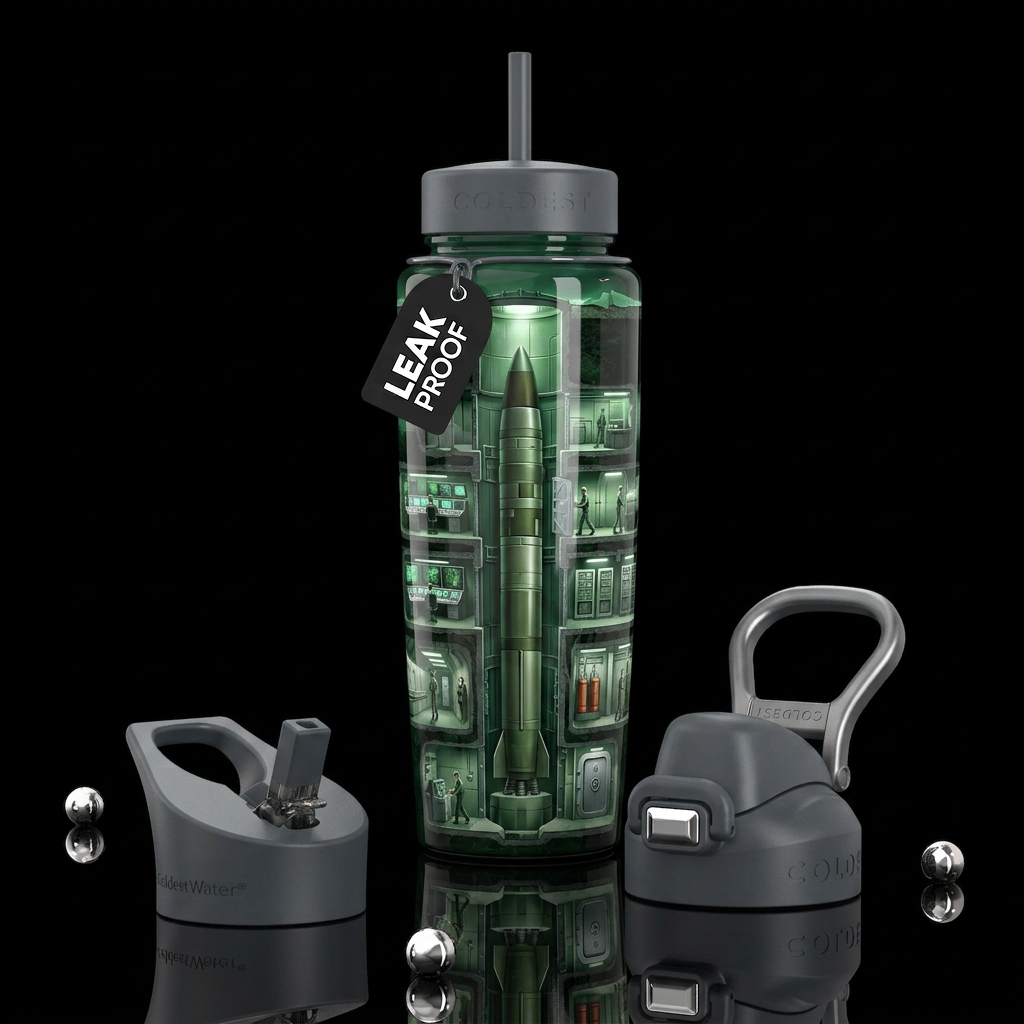 Missle silo with multiple underground layers,, glo... water bottle design