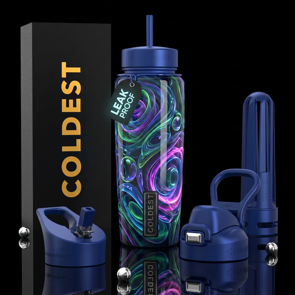 multiple layers,beautiferous,glossy, trompe-l'œil,... water bottle design