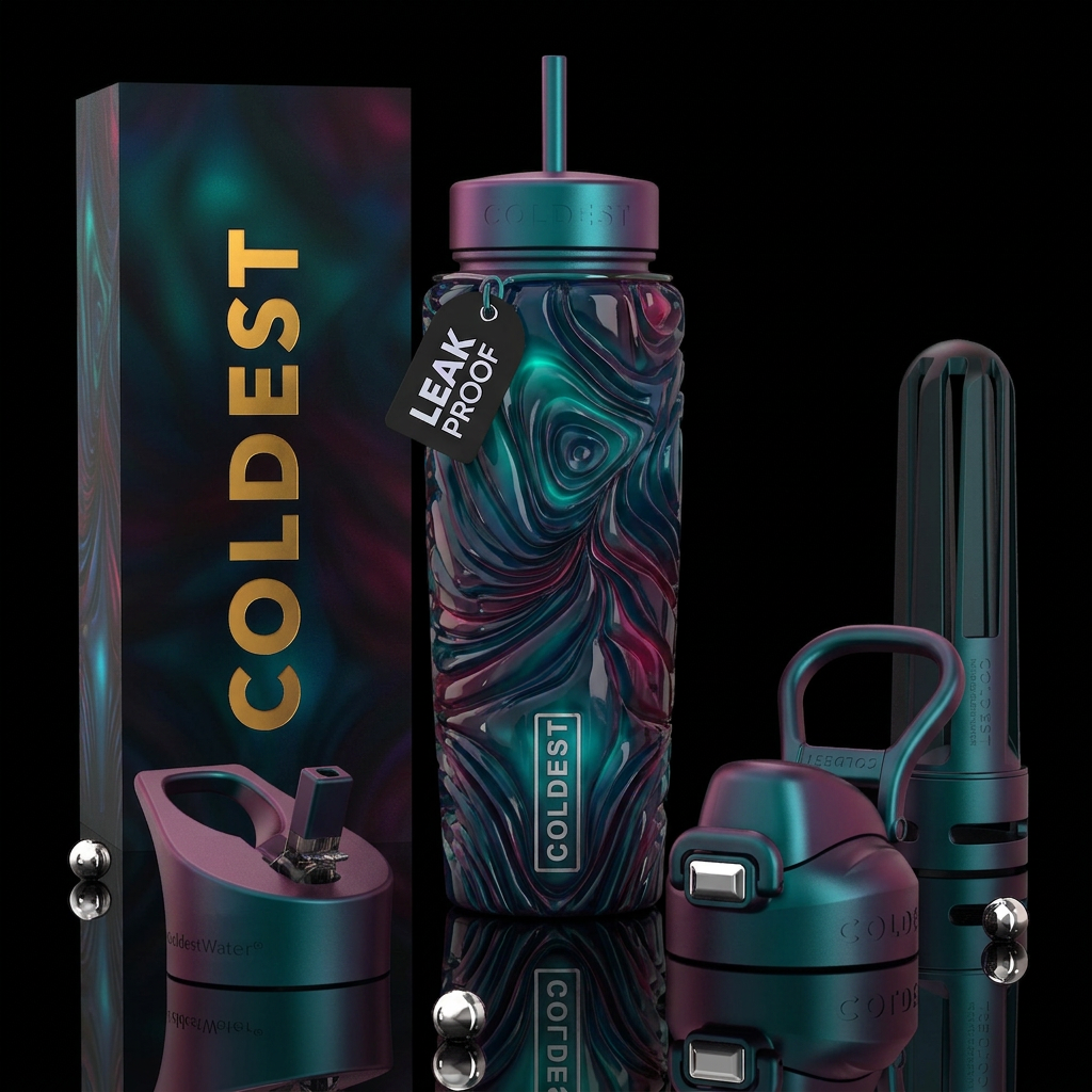 multiple layers,beautiferous,glossy, trompe-l'œil,... water bottle design
