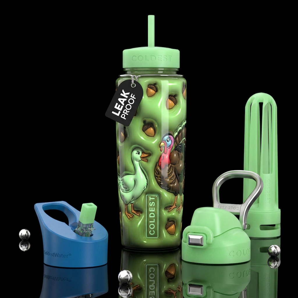 Henny penny goosey Lucy and turkey lurkey the sky ... water bottle design