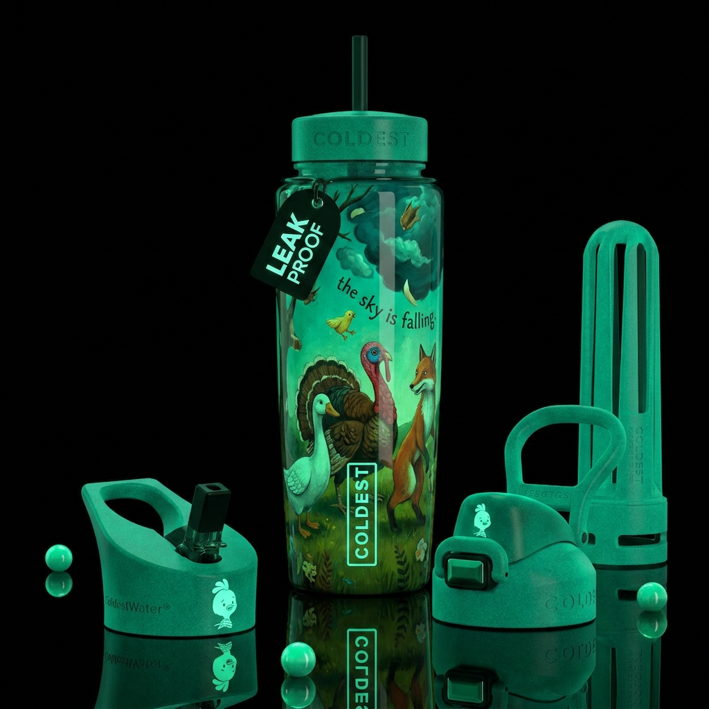 Henny penny goosey Lucy and turkey lurkey foxy lox... water bottle design