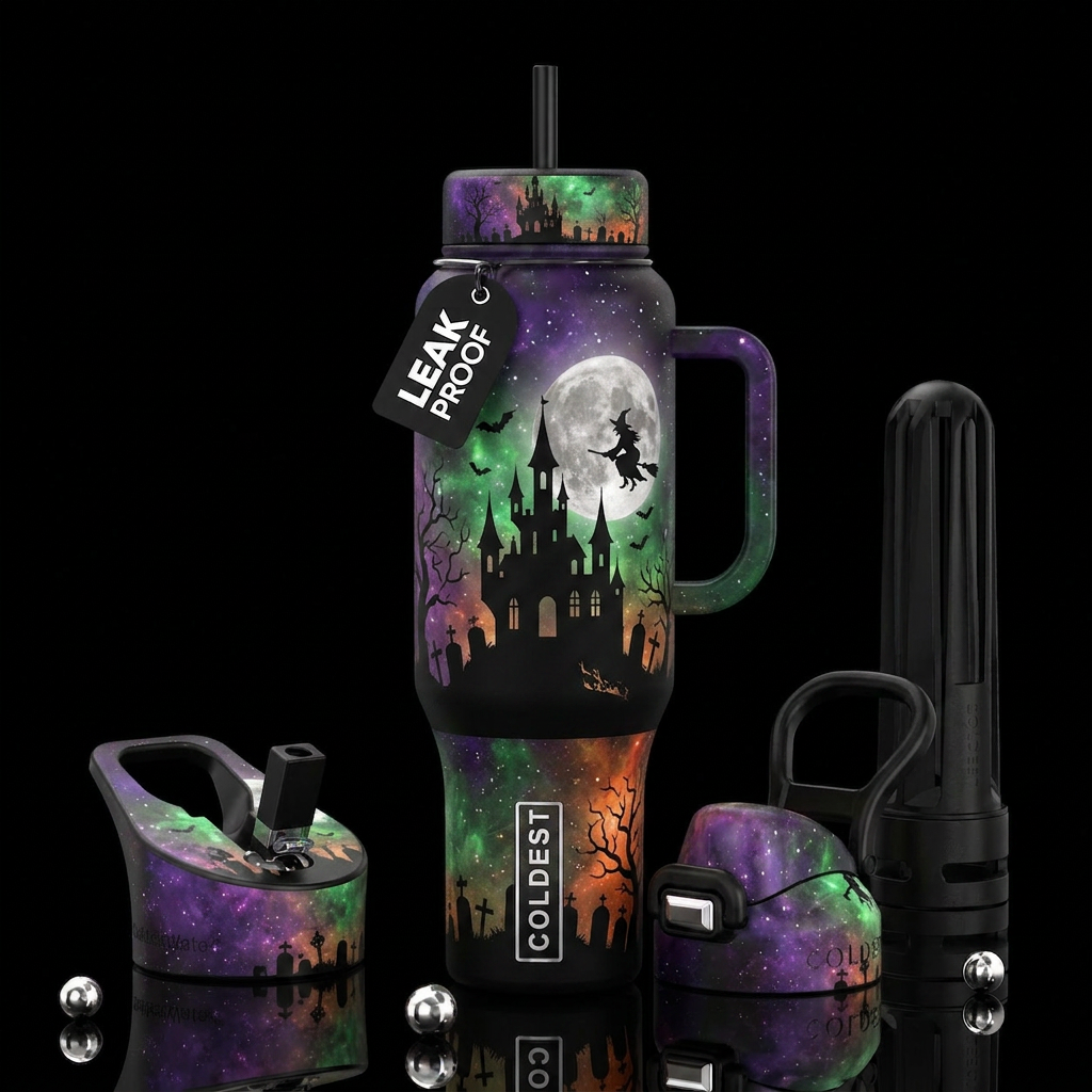 high-resolution, photorealistic, 360-degree flat w... water bottle design