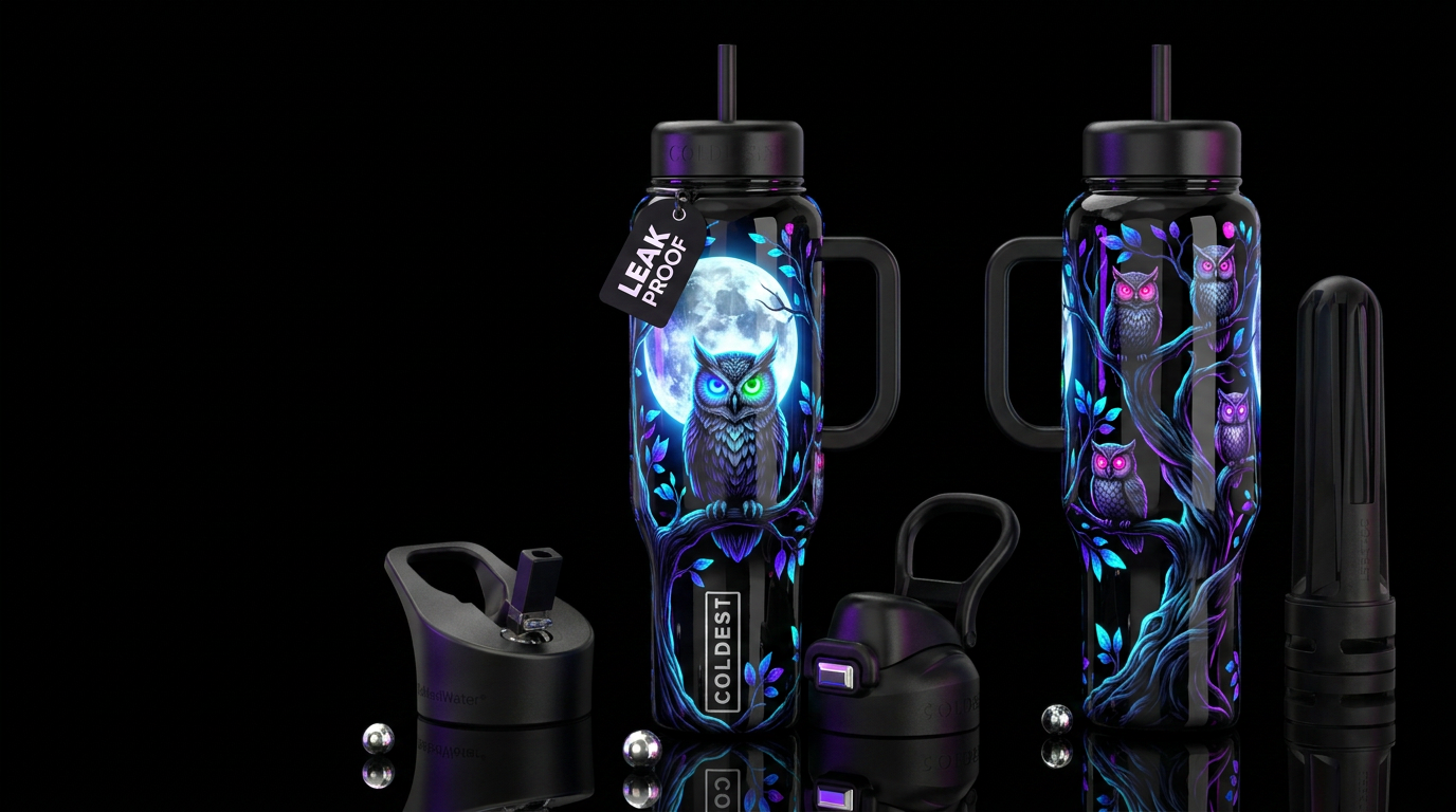 flawless, hyper-reflective high-gloss epoxy resin ... water bottle design